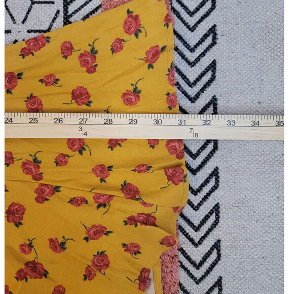 Reformation Marylu Gold Floral Mini Dress, sz 0 - Picture 11 of 11